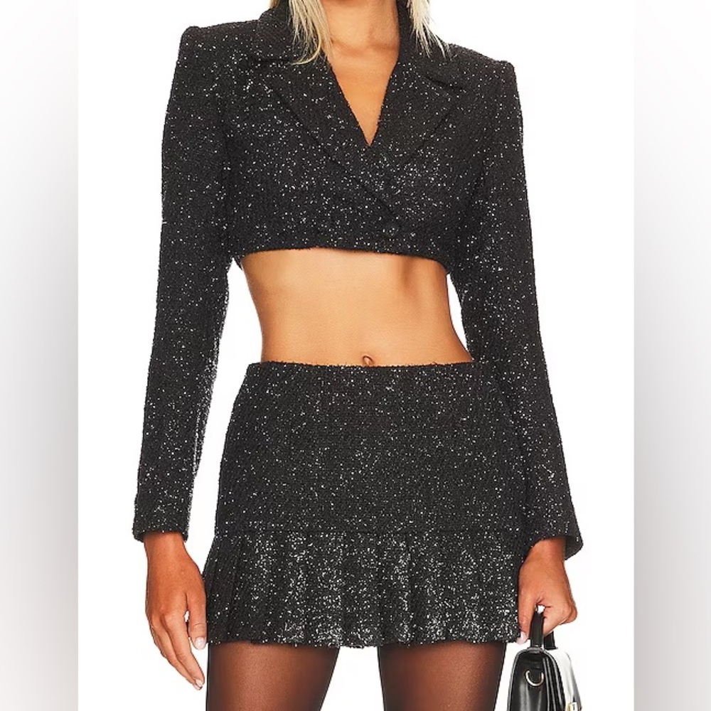 Cropped Blazer and Skirt set REVOLVE - Sparkly